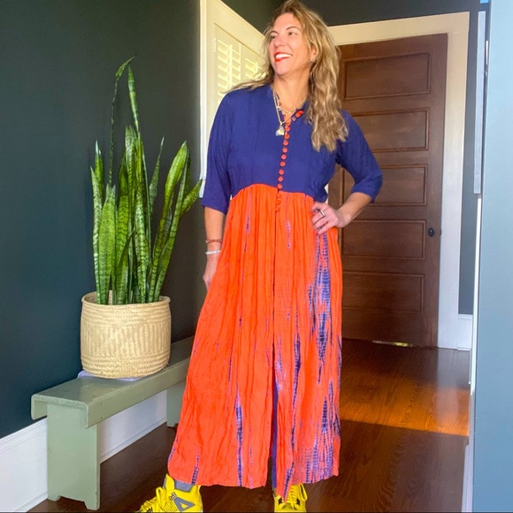 the ratzt staple Dresses & Skirts - The Ratzt Staple Blue and Orange Tie Dyed Maxi Dress